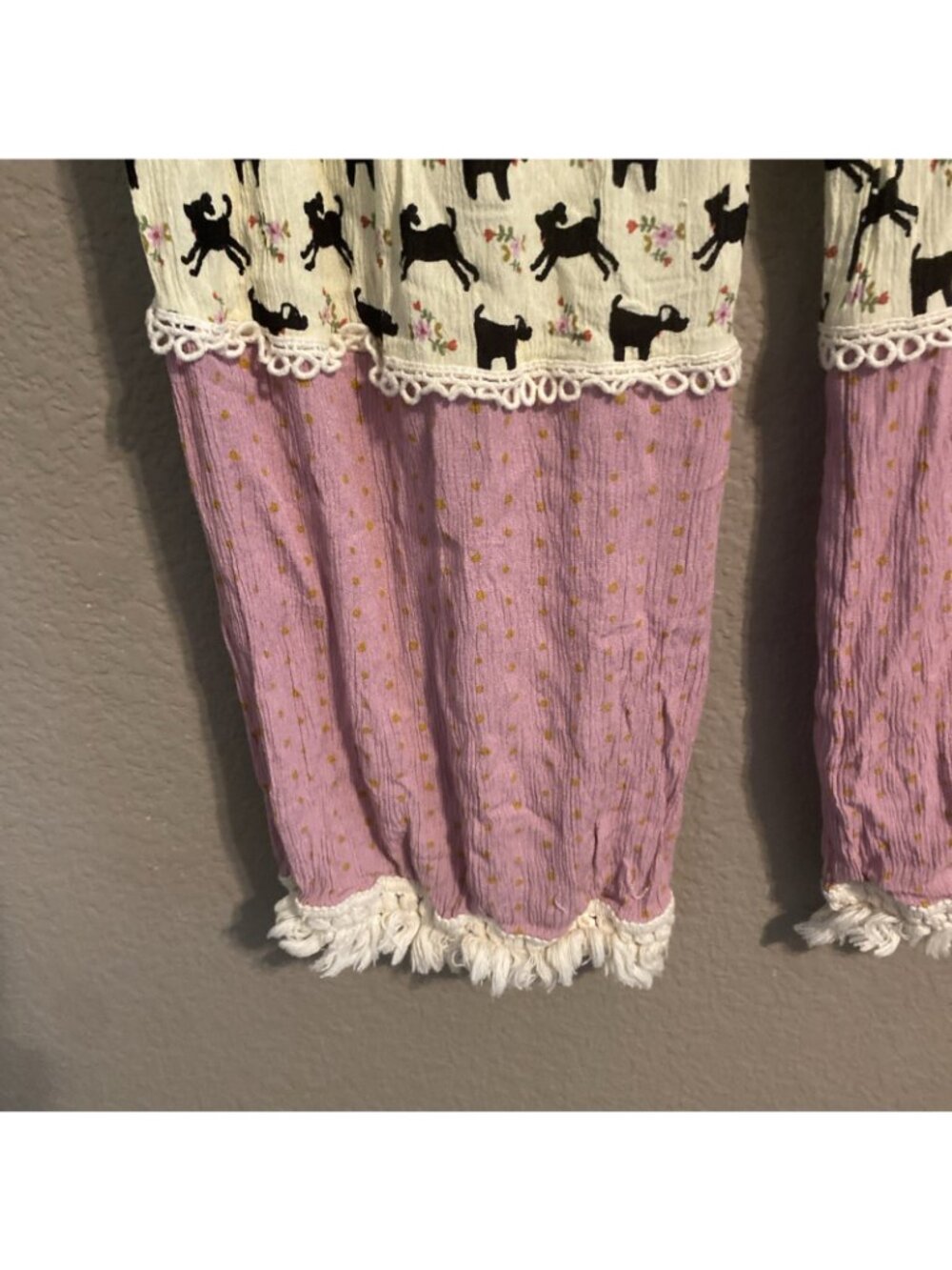 natural life mimi patchwork pants M palazzo puppies patchwork - Picture 2 of 8